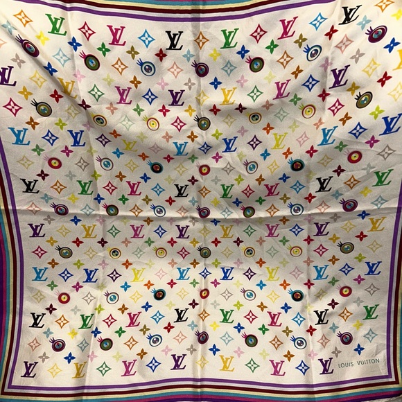 Louis Vuitton Accessories - Louis Vuitton Murakami Eye Love Multicolor Silk Scarf